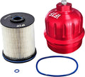 iFJF TP1015 Fuel Filter and 134001 Housing Cap Replacement for Duramax 6.6L 2017-2024 Chevy Silverado/GMC Sierra 2500HD 3500HD L5P Diesel Engine (Red Cap)