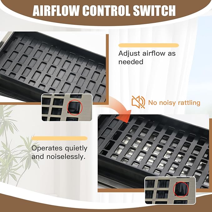 Floor Vents Register Ease Adjust 4X10 Inch Floor Air Vent Heavy Duty Walkable Steel Bronze Color Floor Register Vents Air Vent Cover for Home