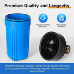 PUREPLUS 2-Stage Whole House Water Filtration System, Reduces Chlorine, Odor, Heavy Metals & Rust, with Pressure Gauges, 10" x 4.5" Housing, 1" Inlet/Outlet, PP Sediment & KDF Carbon Block Filters