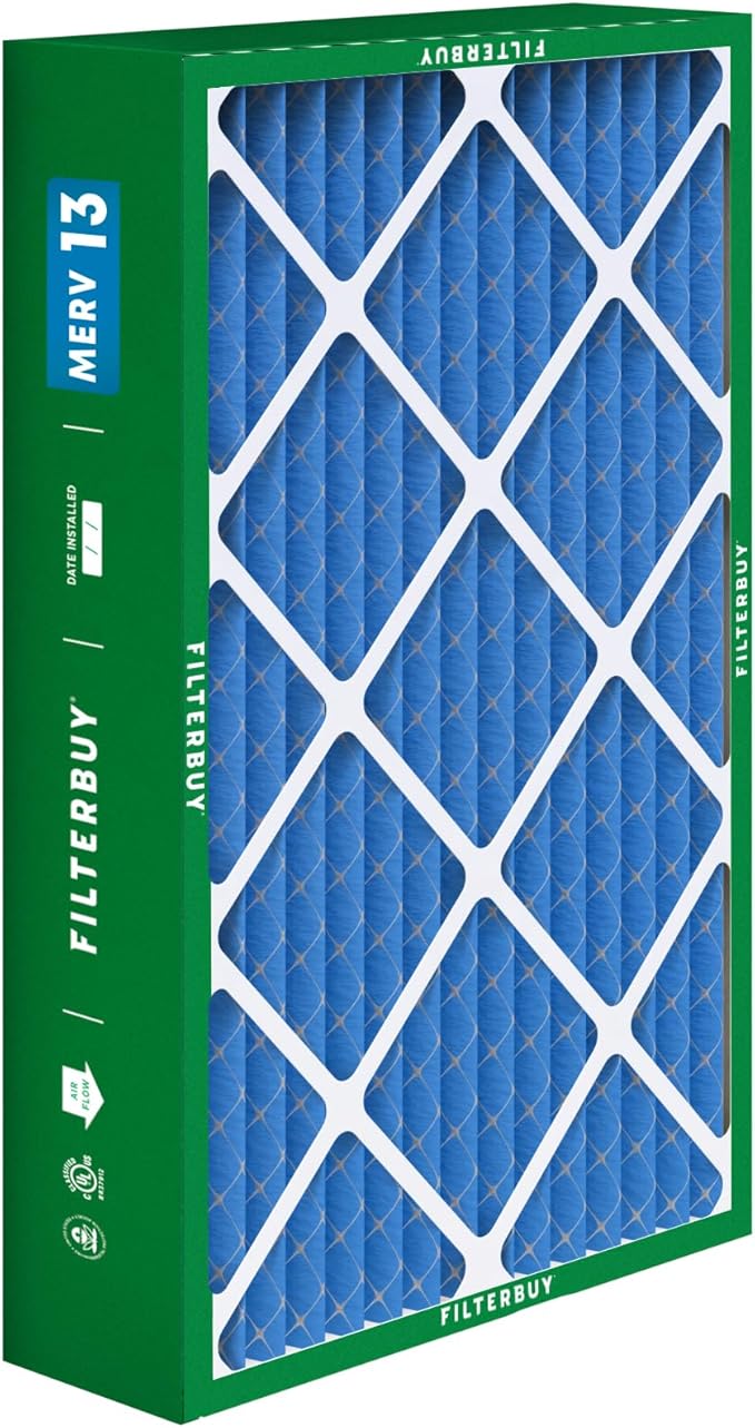 Filterbuy 17x26x4 Air Filter MERV 13 Optimal Smoke & Allergy Defense (3-Pack), Electrostatic Pleated HVAC AC Furnace Filters Replacement for Lennox (Actual Size: 16.56 x 25.94 x 4.13)