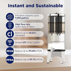 Membrane Solutions UV Countertop Water Filtration System, Stainless Steel 2.25G Gravity Water Filter with 3 Pack 0.1-Micron UF Filters, for Home, Camping, and RVing (U3P)