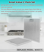 2 Pack WA0575 Range Hood Filters 13.5" x 14.4" x 0.35", 5-Layer Aluminum Mesh Replacement Grease Filters, Compatible with Whirlpool, Vissani, Zline, Ciarra and More