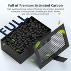 2 Pack Activated Carbon Air Filter Cartridge for Bamboo Lab X1/X1C/P1P/P1S 3D Printer, Replacement Carbon Filters for VOCs PM2.5 Odors, Black