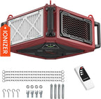 Abestorm 270 Degree Air Filtration System, Built-in Ionizer, 1080 CFM Dust Collector with Strong Vortex Fan, Suitable for Woodworking Shop, Garage, Workshops, 2-speed Adjustment, DecDust 1080IG