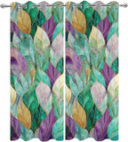 Leaves Outdoor Curtains for Patio Gorgeous Leaf Abstract Spring Waterproof Outside Curtains with Grommet Top Weatherproof Curtain for Cabana Pergola Gazebo, 2 Pack, 54" W x 95" L