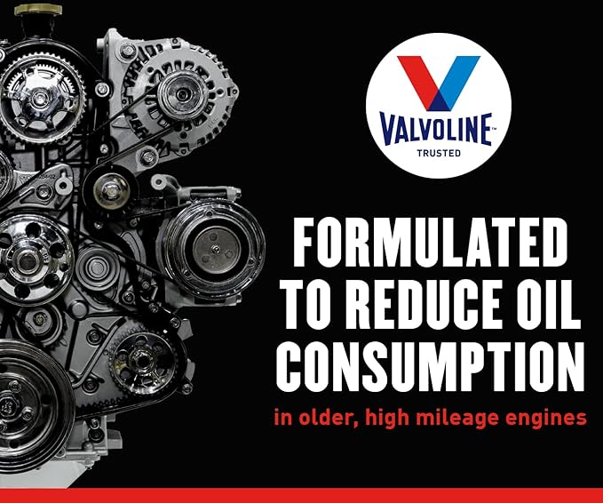 Valvoline High Mileage 150K with Maxlife Plus Technology Motor Oil SAE 10W-30 5 QT, Case of 3