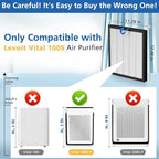 2 Pack Vital 100S Replacement Filter Compatible with LEVOIT Vital 100S and 100S-P Air Purifier, 3-in-1 with High-Efficiency Activated Carbon Vital 100S Filter for Home,Vital 100S-RF,LRF-V102-WUS,White