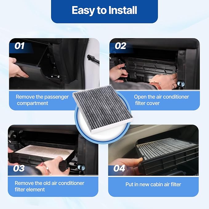 RUITO Cabin Air Filter Fits X5, X6, X7, 530E, 530i, 540i, 740i, 750i, 840i, M5, M8, Replacement for CF12501, PC99244, 64119366401