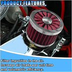 23mm Car Air Filter, 0.9'' High Flow Vent Valve Cover, Breather Filter, Universal Cold Air Intake Filter Breather, Car Accessories Fits Car Motorcycle (Red)