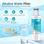 ICEPURE Alkaline LT1000PC Refrigerator Water Filter Replacement for LG LT1000P/PC/PCS, Kenmore 9980, ADQ74793501 ADQ74793502 ADQ747935 MDJ64844601 LMXS28626S LFXS26973S, LT1000, Enhances PH, 2Pack