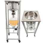 50L Vacuum Filtration System, Negative Pressure Suction Filter with Stainless Steel Buchner Funnel & Glass Filter Flask, Discharge Valve & Brake Casters, for Lab Chemical Industrial Use
