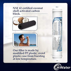 2 Pack Inline Water Filter 1/4" Quick-Connect Replacement Cartridge Inline Activated Carbon Block Filter for Refrigerator, Ice Maker, Under Sink System, Reduces Chlorine, Fluoride, Limescale and More