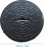 Septic Tank Lids, Manhole Cover with Handle, Sturdy and Pressure-Resistant, Suitable for Green Belts, Residential Areas and Construction Sites(35 cm/14 in)