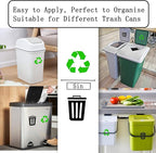 16 Pack Activated Carbon Filter with 2 Pack Recycle+Trash Sticker Fits EKO Trash Can with Built-in Compartment, Also Fits SIMPLI-Magic Garbage Bins, for Trash Can and Compost Bin