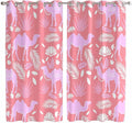 2 Panel Kitchen Cafe Curtains, Desert Camel Sunlight Filtering Nature Air Through, Window Decor Tier Curtains for Living Room 104W x 84L inch Vintage Sand Camel Leaves Flower Pattern Pink