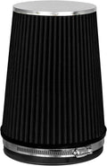 BLACK 6" 152 mm Inlet Truck Air Cone Replacement Performance Washable Clamp-On Dry Air Filter (8" Tall)