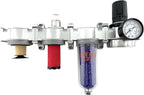 1/2" NPT MID FLOW 4 Stages Filter Coalescing Desiccant Dryer Regulator System For Compressed Air Lines, Poly Bowls, Great For Paint Spray And Plasma Cutter (AUTO DRAIN)