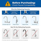 Waterdrop Water Filter for Sink Faucet, 360° Rotating Stainless Steel, NSF Certified Water Purifier for Kitchen Sink, 12 Months Long Lasting Tap Water Filter, Reduce Chlorine, 4 Filters