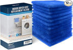 Essential Values 12 Pack Dryer Filter Replacement - Compatible with Better Vent Indoor Dryer Vent (60 Dryer Loads Total)
