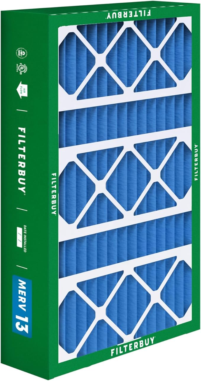 Filterbuy 17x26x4 Air Filter MERV 13 Optimal Smoke & Allergy Defense (3-Pack), Electrostatic Pleated HVAC AC Furnace Filters Replacement for Lennox (Actual Size: 16.56 x 25.94 x 4.13)