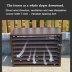 Aluminum Air Conditioner Fence Set of 2, Louvered Outdoor AC Unit Cover, Decorative Privacy Screen, Weatherproof and Anti-Theft (Brown 100x50x70cm/39x20x28in)
