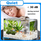 Hang on Back Fish Tank Filter for 3-5 Gallon Aquariums with Surface Skimmer, HOB Filter (A-1) for Efficient and Silent Operation, 53GPH(200L/H), 3W, 1 Pre-Filter Sponge, 1 Filter Pad