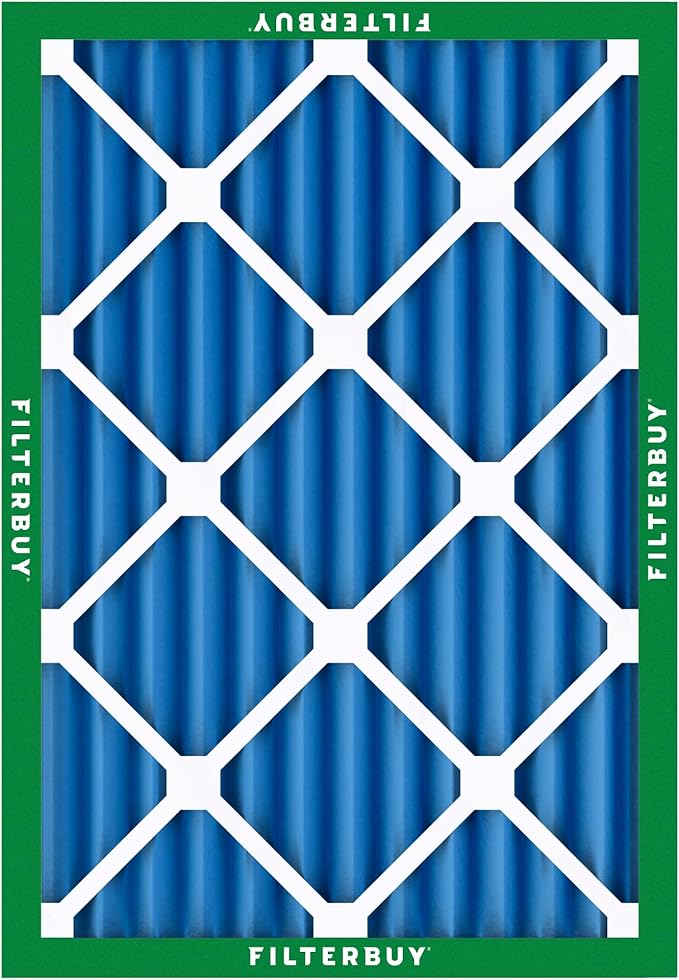 Filterbuy 28x30x2 Air Filter MERV 13 Optimal Smoke & Allergy Defense (2-Pack), Electrostatic Pleated HVAC AC Furnace Filters Replacement, Made in USA (Actual Size: 27.75 x 29.75 x 1.75)