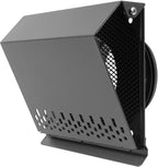 Vent Systems 6" Inch Air Supply Vent Cover with Rubber Gasket - Graphite Black Galvanized Steel - Robust Weatherproof Outdoor Air Intake Box - Duct or Surface Mounting - Rain and Snow Protection