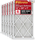 Filtrete 12x30x1 AC Furnace Air Filter, MERV 11, MPR 1000, Micro Allergen Defense, 3-Month Pleated 1-Inch Electrostatic Air Cleaning Filter, 6 Pack (Actual Size 11.81x29.81x0.81 in)