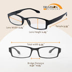 TruVision Readers Reading Glasses, Comfort Spring Hinges for Men and Women, 9501HP