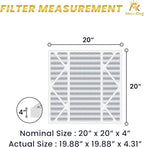 MervKing 20x20x4 Air Filter Actual Size: 19.88" x 19.88" x 4.31" MERV 8 MPR 600-700 | MADE IN USA | 2-Pack | Pleated HVAC AC Furnace Replacement