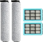 Replacement Vacuum Cleaner Roller Brush HEPA Filter for Bissell Crosswave HF2/3845N/3831 Floor Scrubber Parts, 2 Roller Brush 2 HEPA Filter