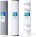 Waterdrop Whole House Water Filter, Carbon Filter, Reduce Iron & Manganese Filter Cartridge, Replacement for, Any 20" x 2.5" System, 5 Micron，WD-WF20PFC