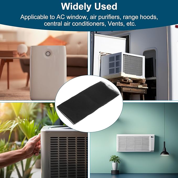 PATIKIL 39" x 39" x 0.2" Air Conditioner Filter Replacement, 2Pcs Washable Reusable Cut to Fit Foam Filter Air Filter for RV AC Vent Window Purifiers Computer, 40PPI