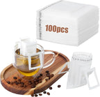 Sibba 100 PCS Portable Coffee Filter Bag with Hanging Ear Design Disposable Drip Coffee Filter Paper Bag Single Serve Pour Over Coffees Filters Paper Bags for Travel Camping Office & Home Brewing