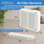 2 Pack 413 Replacement Filter Compatible with AprilAire Whole House Air Purifiers Model 1410, 1610, 2410, 2416, 3410, 4400, Size:16x25x4(15.5" x 27.36" x 3.77") MERV 13 Pleated HVAC AC Furnace Filter