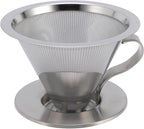 Pour Over Coffee Dripper, Reusable Metal Filter, Portable Cone Filter for Trips, Traveling, Camping, with Ultra Fine Mesh for Precise Extraction, Compatibility with Most Cups,