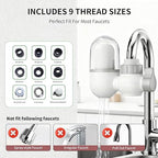 Sinks-Mounted faucetfilterefficientwaterpurificationsystemeffectivelyremovesunpleasantchlorineodorand impurities, suitablefor15/16 13/15 inch and 3/4 inch Kitchen (White)