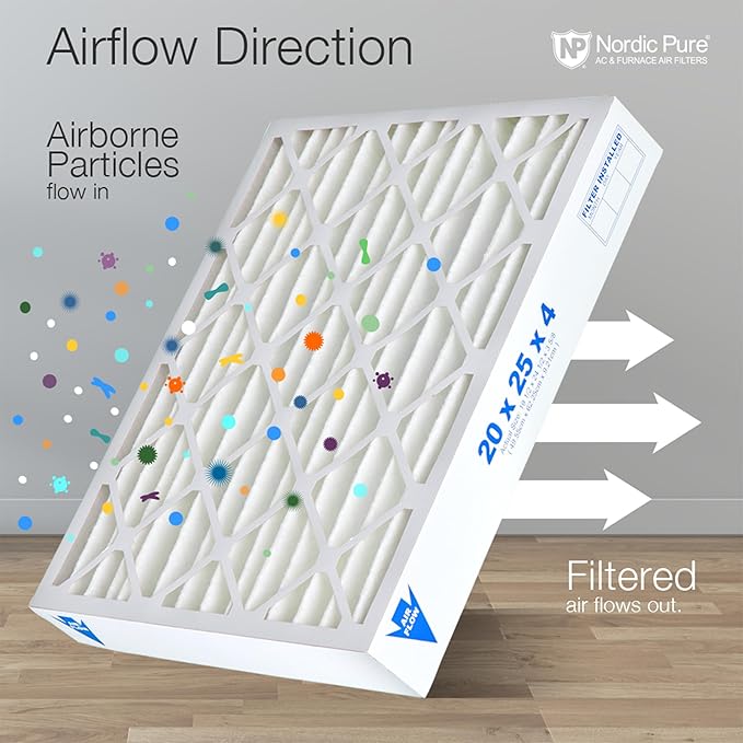 Nordic Pure 16x20x4 (Actual Size: 15 1/2 x 19 1/2 x 3 5/8) Pleated MERV 12 Air Filter 1 Pack