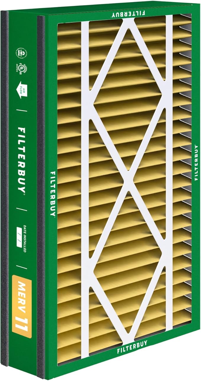 Filterbuy 16x25x5 Air Filter MERV 11 Superior Pet & Allergy Defense (2-Pack), Electrostatic Pleated HVAC AC Furnace Filters for Trion Air Bear 255649-105 and More (Actual Size: 15.63 x 24.13 x 4.88)
