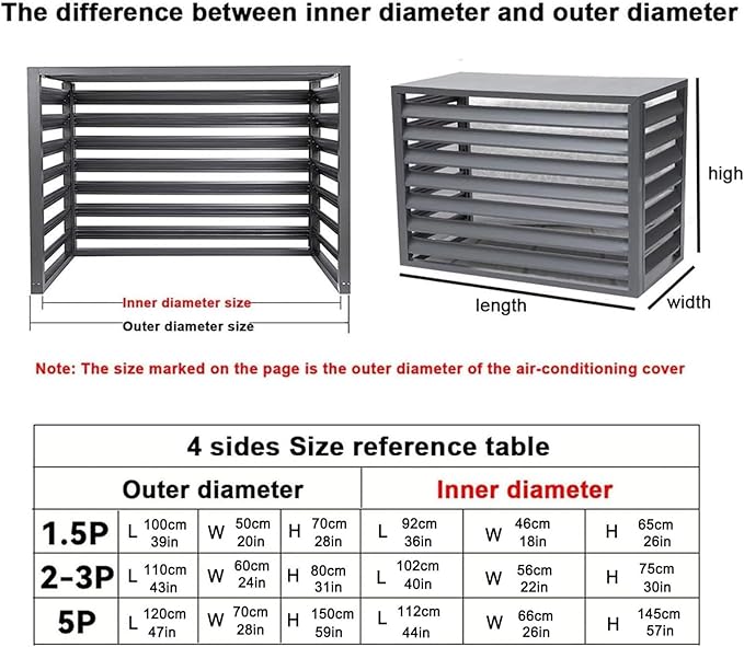 Split Air Conditioner Fence Privacy Screen 4 Panel, Aluminum Air Conditioner and Heat Pump Cover, Trash can Enclosure, Outdoor Flower Stand (Brown 100x50x70cm/39x20x28in)