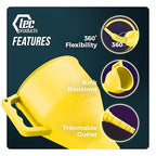 TEC Products FlexAll Long Flexible Funnels - Automotive Oil Funnel with Hose, Durable Nitrile Rubber for Oil Change, Transmission Funnel Fluid, Diesel, Fuel, Gas - Made in USA - Yellow (12 x 4 Inches)