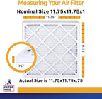 Filter King 11.75x11.75x1 Air Filter | 6-PACK | MERV 13 | HVAC Pleated AC Furnace Filters | MADE IN USA | Actual Size: 11.75 x 11.75 x .75"
