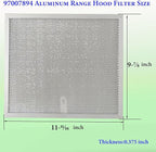 2-Pack upgraded 97007894 kitchen vent hood filter 9.9" x 11.7" x 0.38" Fit Bro-an 97005683 Range Hood Filter and NSP GE Kenmore NuT-one Range Hood vent Filters - Traps Grease & Filters Cooking Air