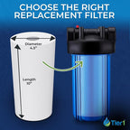 Tier1 1 Micron 10x4.5 Water Filter | Spun Wound Polypropylene Whole House Sediment Water Filter | Replacement for Pentek DGD-2501, 155359-43, SDC-45-1001 | 4.5 x 10 Water Filter Cartridge (12-Pack)