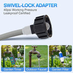 40FT Misters for Outside Patio - 9 Mist Nozzles & 3/4'' Adapter, Water Misters for Cooling Outdoor, Easy to Install, Misting System for Patio, Pool, Garden, Waterpark, Trampoline, Greenhouse