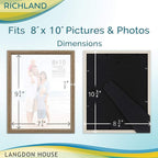 Langdon House 8x10 Picture Frames (Fawn Brown, 6 Pack) Contemporary Style Wood-Like Photo Frames, Richland Collection