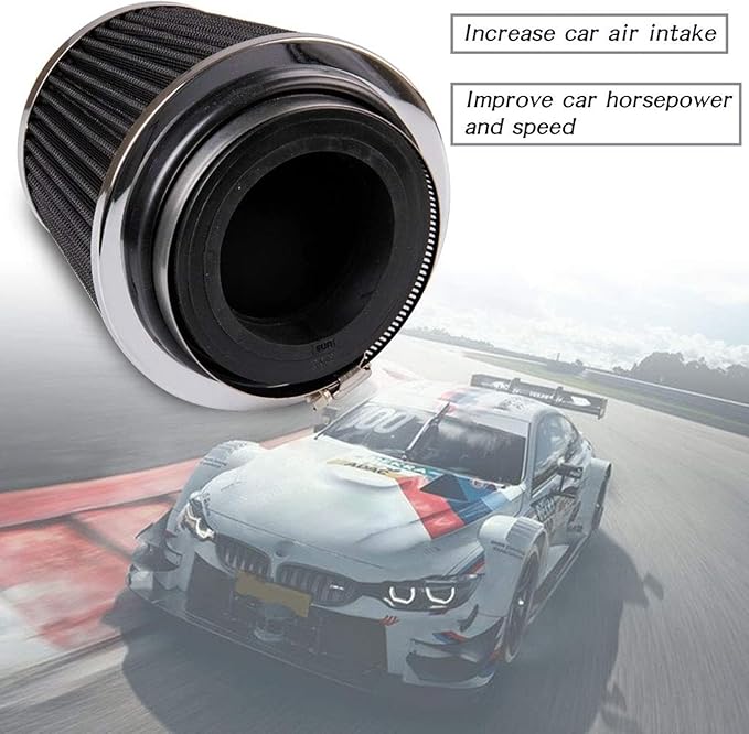 RYANSTAR Universal Clamp-on Air Intake Filter(2 Pack),3 In /3.5 In /4 In Three different Sizes, Round Tapered High Performance, Washable, Replacement Air Filter, For cars and motorcycles (black)