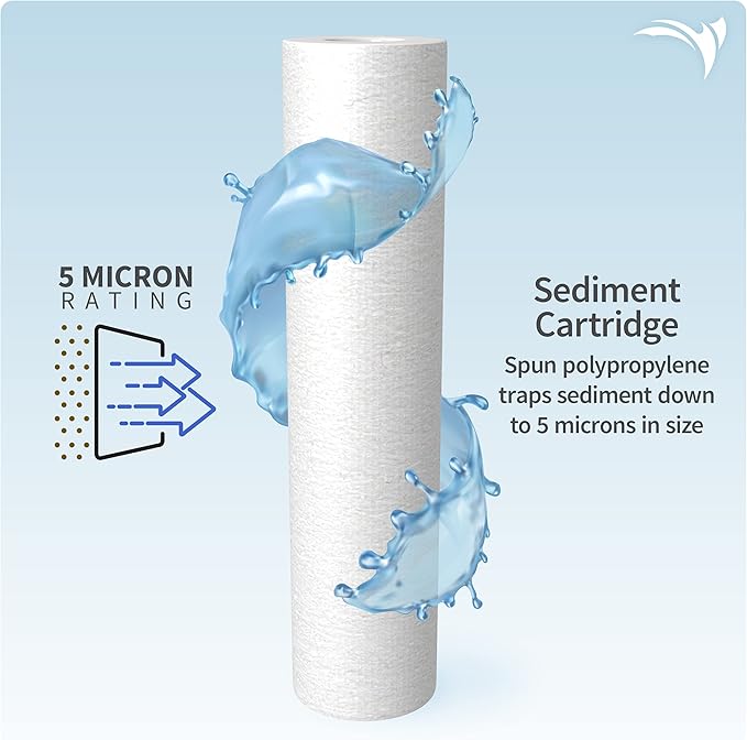 Aquatic Life 10-Inch Sediment, Carbon Block and Mixed-Bed Color Changing Deionization Resin Filters, RODI Reverse Osmosis Deionization Water Filter Replacement Cartridges Kit