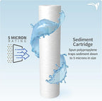 Aquatic Life 10-Inch Sediment, Carbon Block and Mixed-Bed Color Changing Deionization Resin Filters, RODI Reverse Osmosis Deionization Water Filter Replacement Cartridges Kit